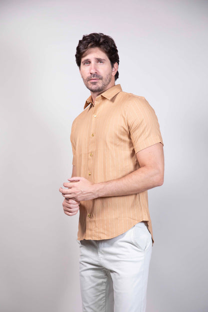 Camisa Risca de Giz Manga Curta