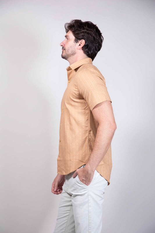 Camisa Risca de Giz Manga Curta