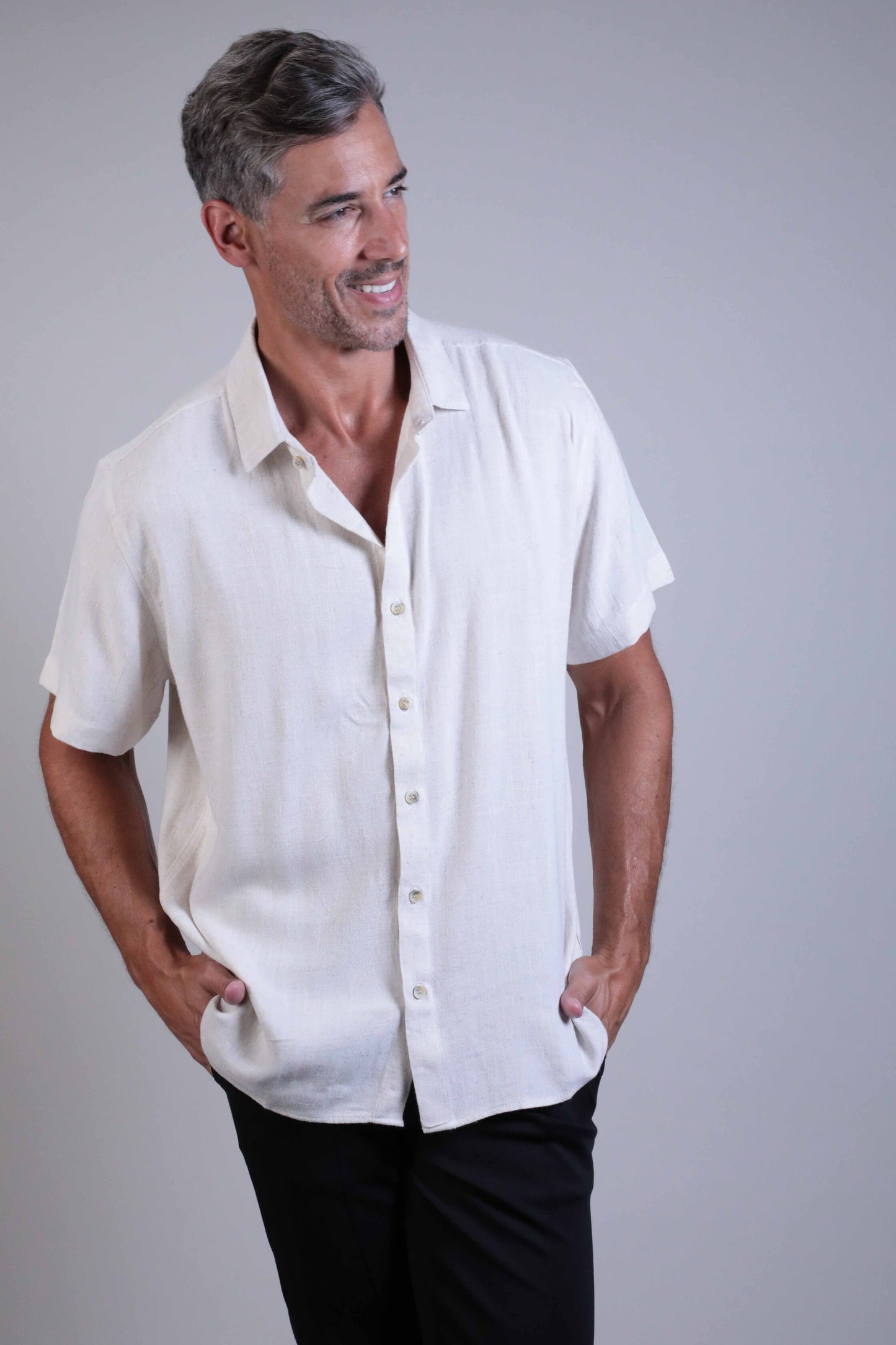 Camisa Linho Manga Curta