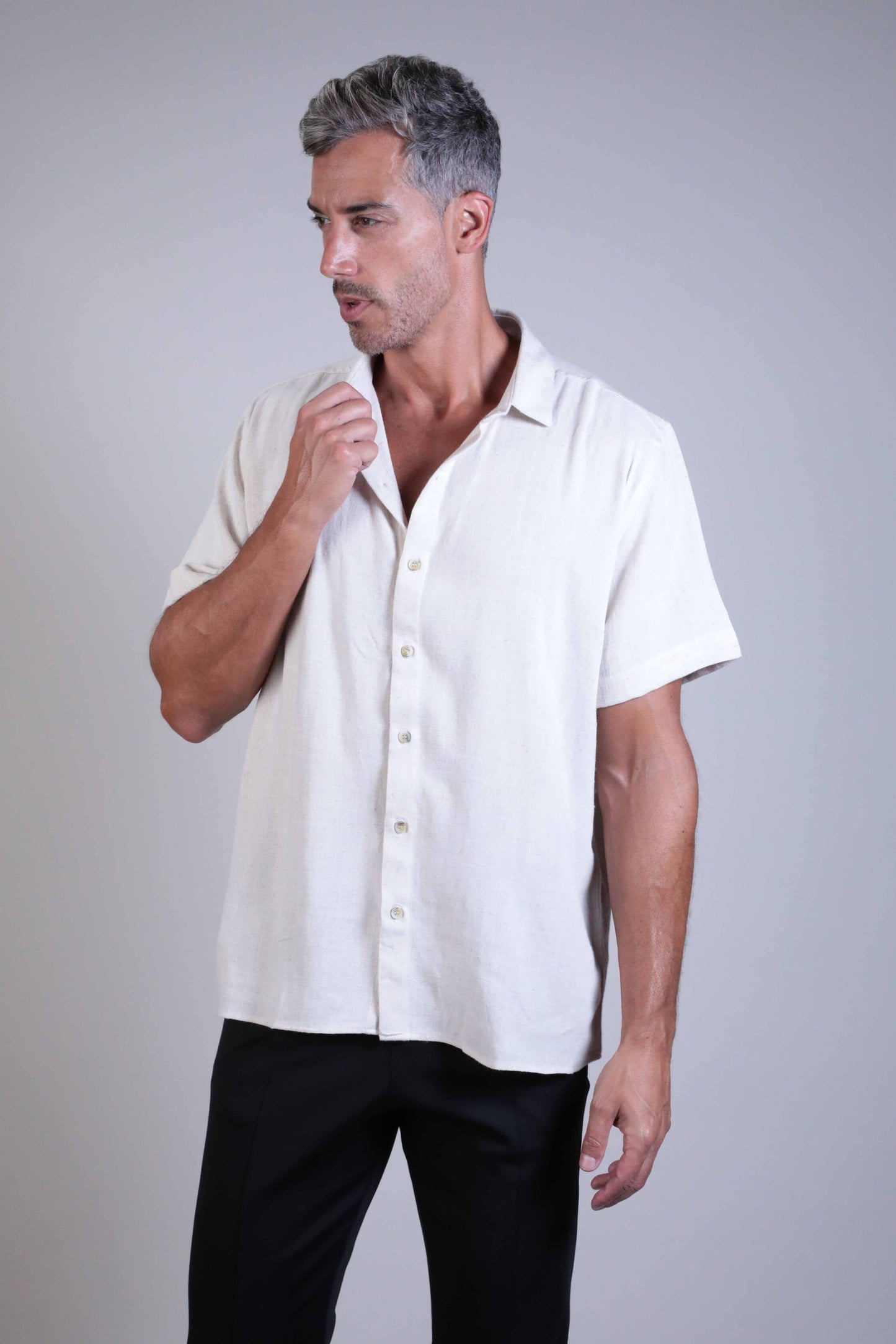 Camisa Linho Manga Curta