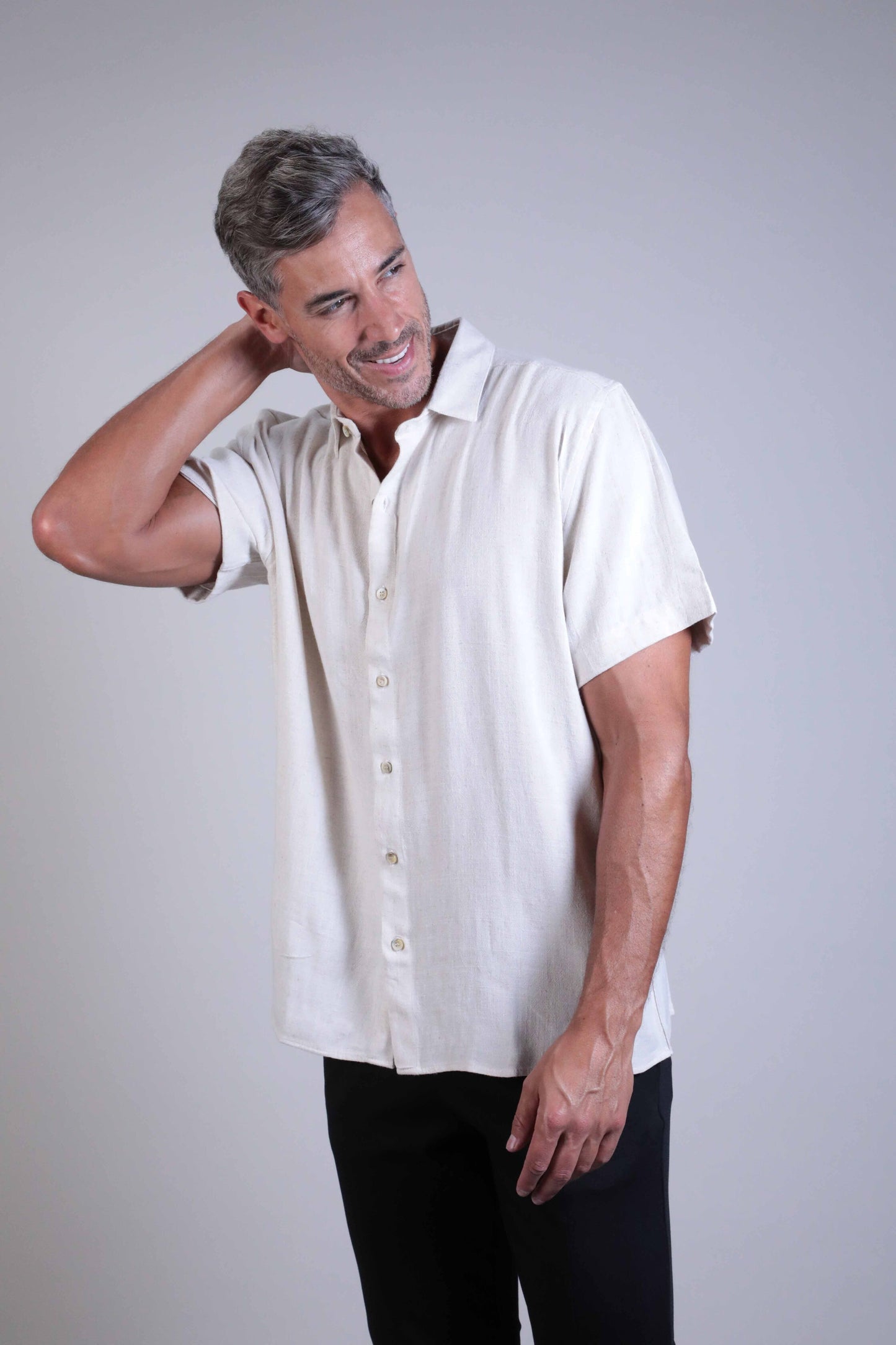 Camisa Linho Manga Curta
