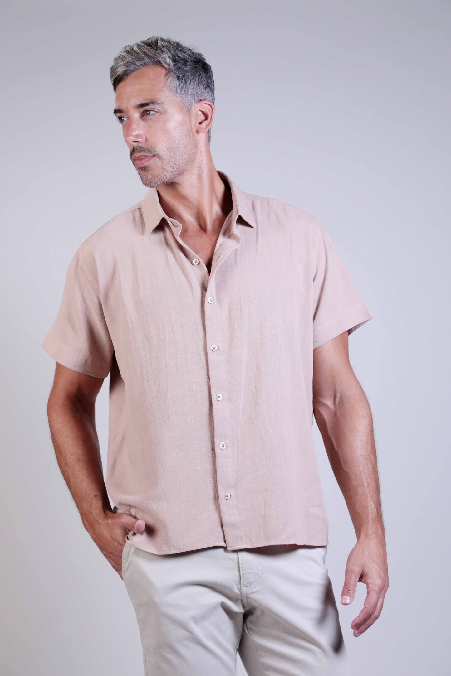 Camisa Linho Manga Curta