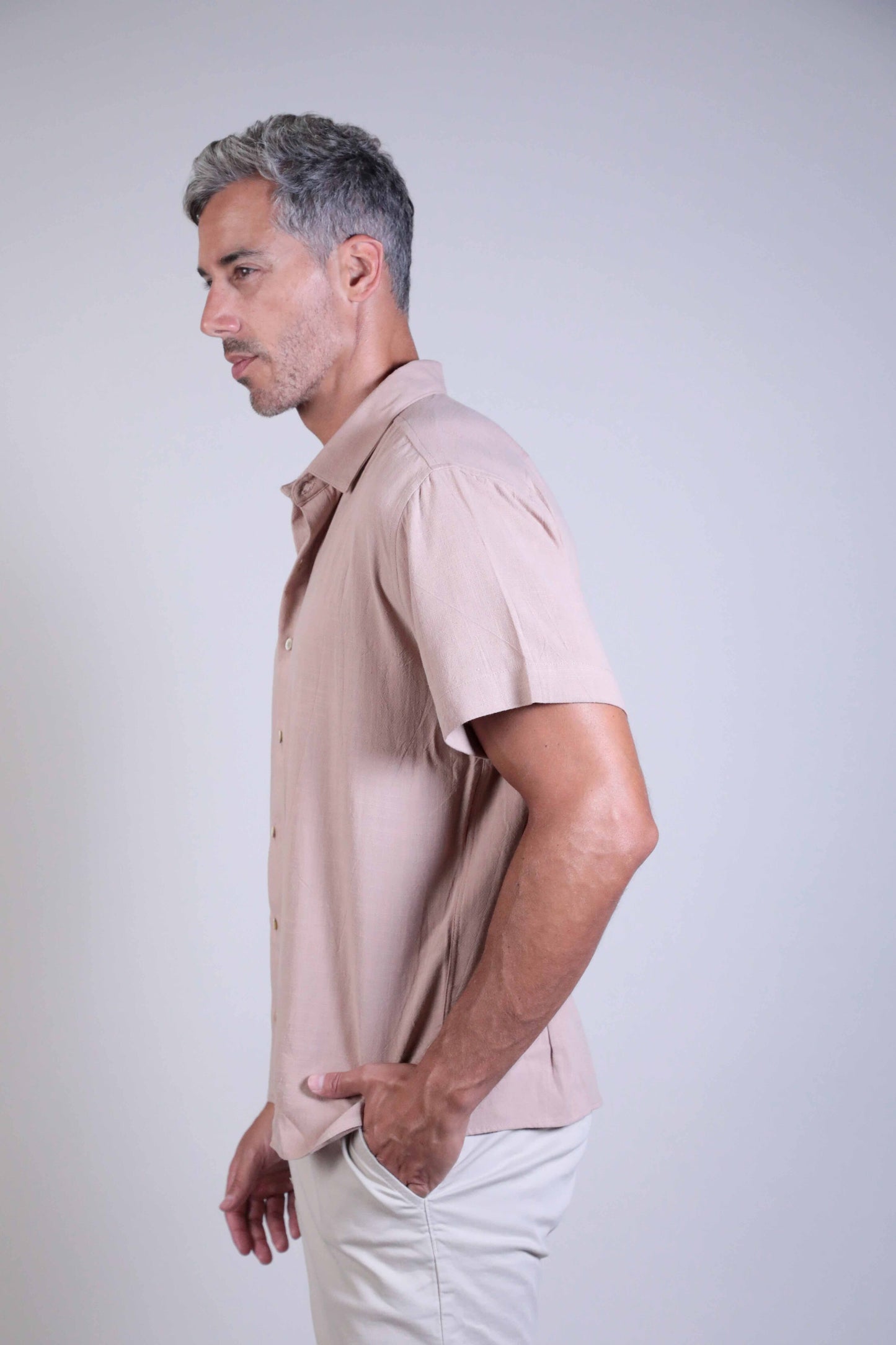 Camisa Linho Manga Curta