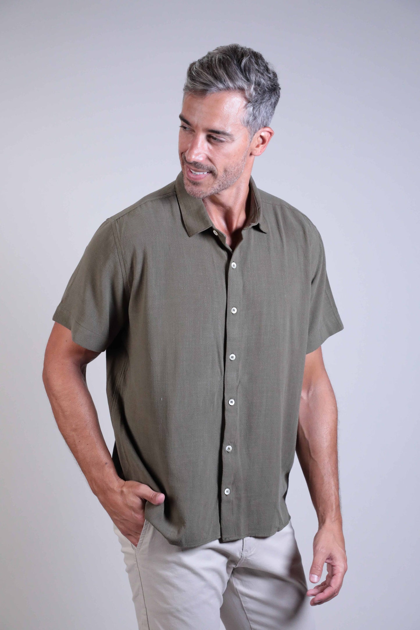 Camisa Linho Manga Curta