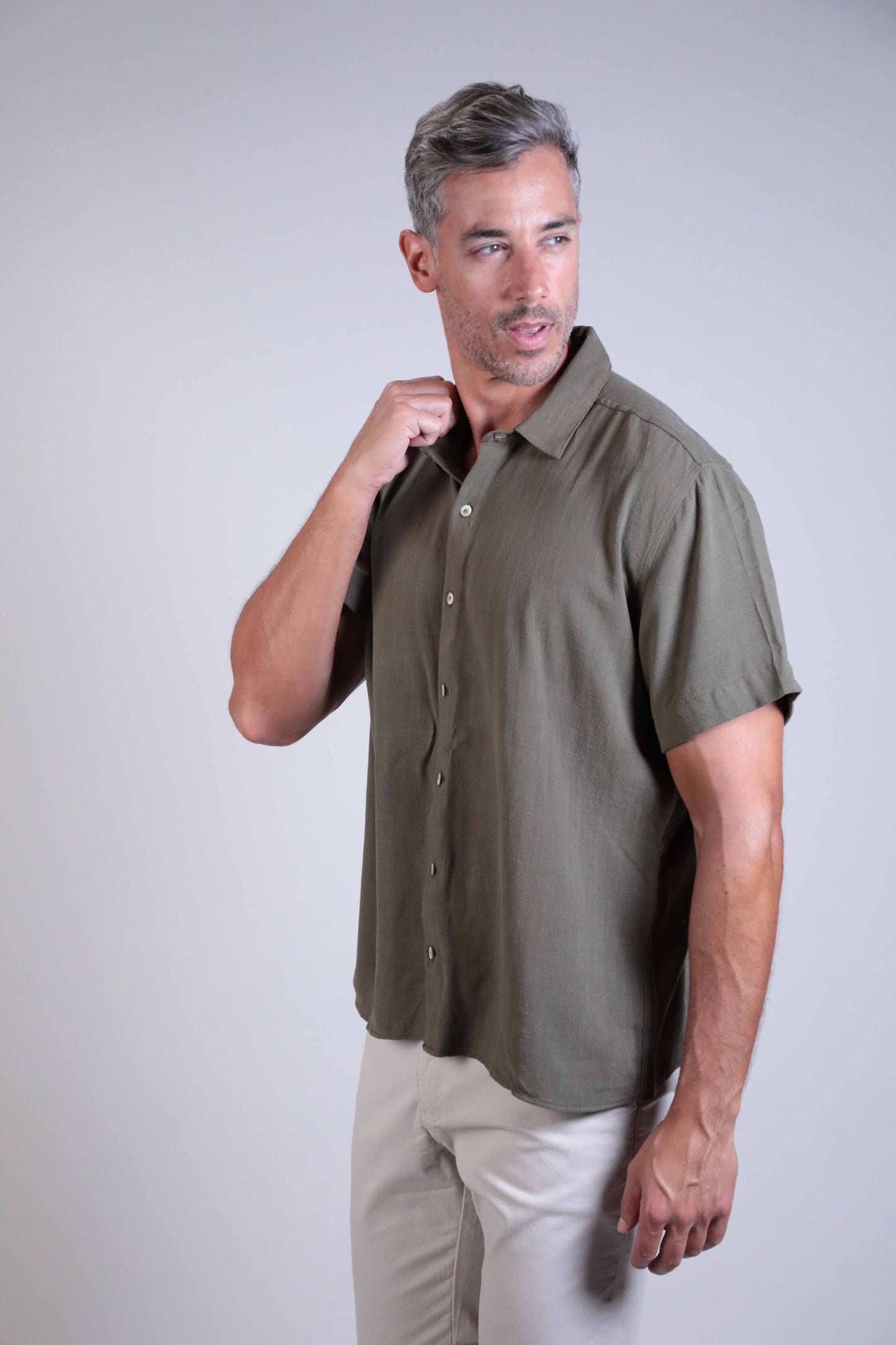 Camisa Linho Manga Curta