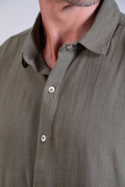 Camisa Linho Manga Curta