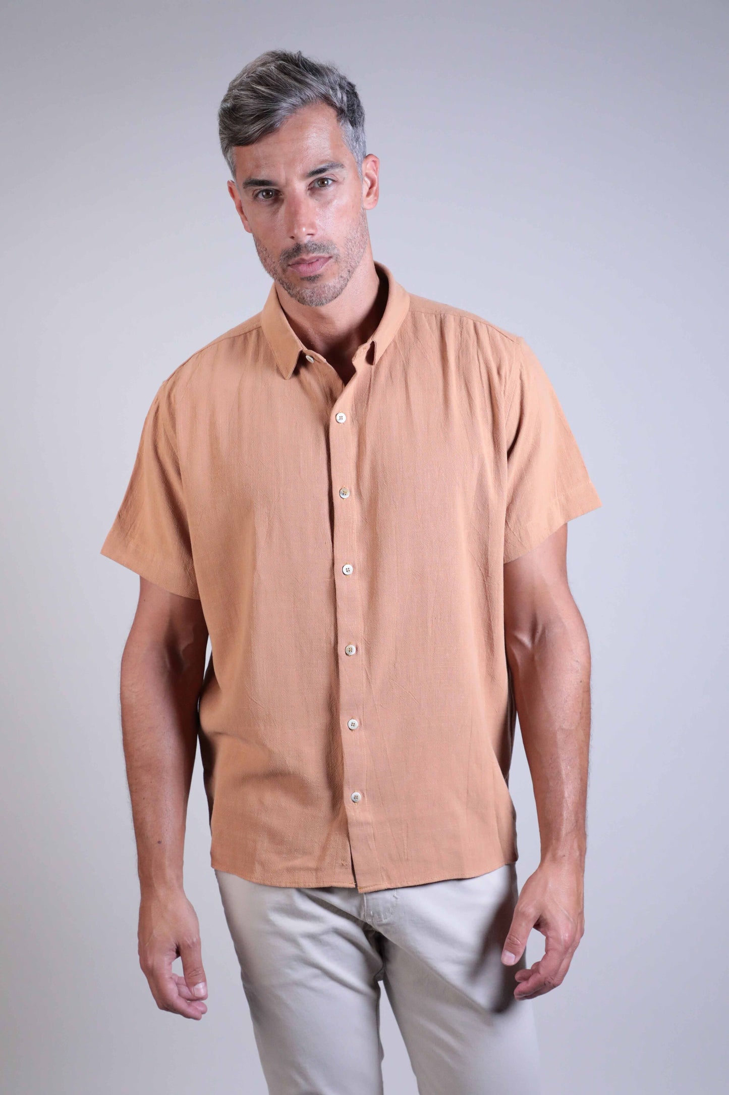 Camisa Linho Manga Curta