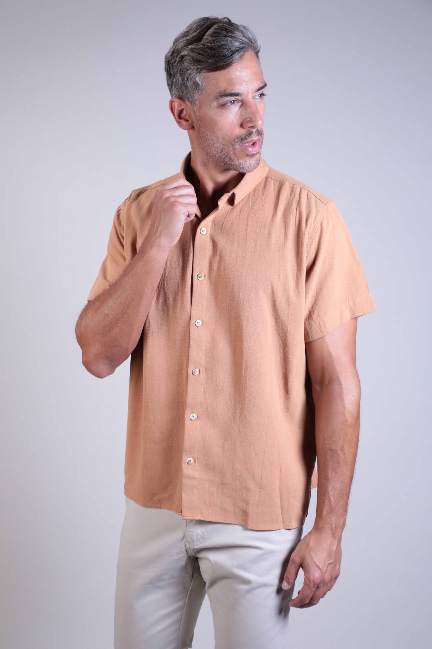 Camisa Linho Manga Curta