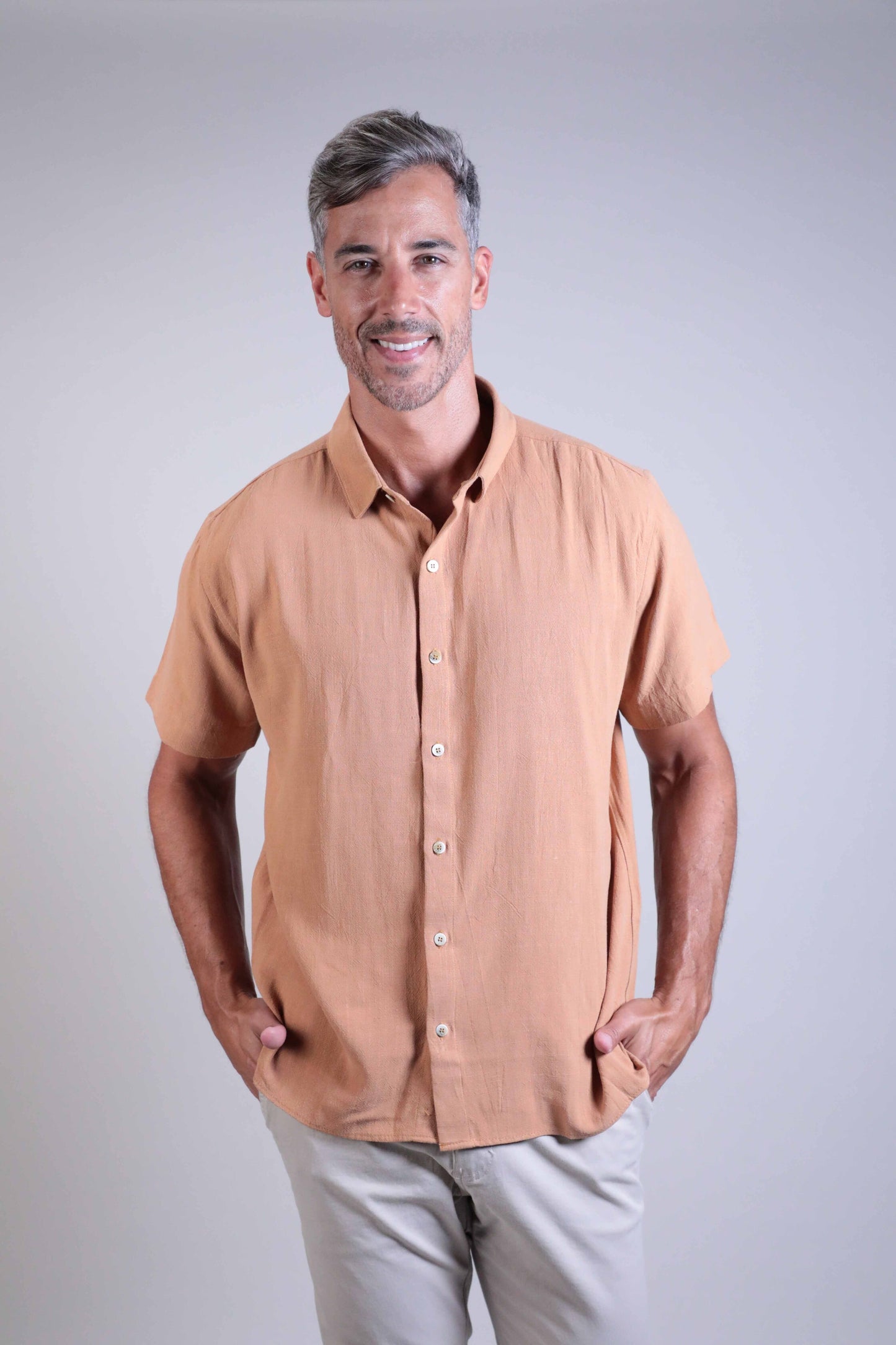 Camisa Linho Manga Curta