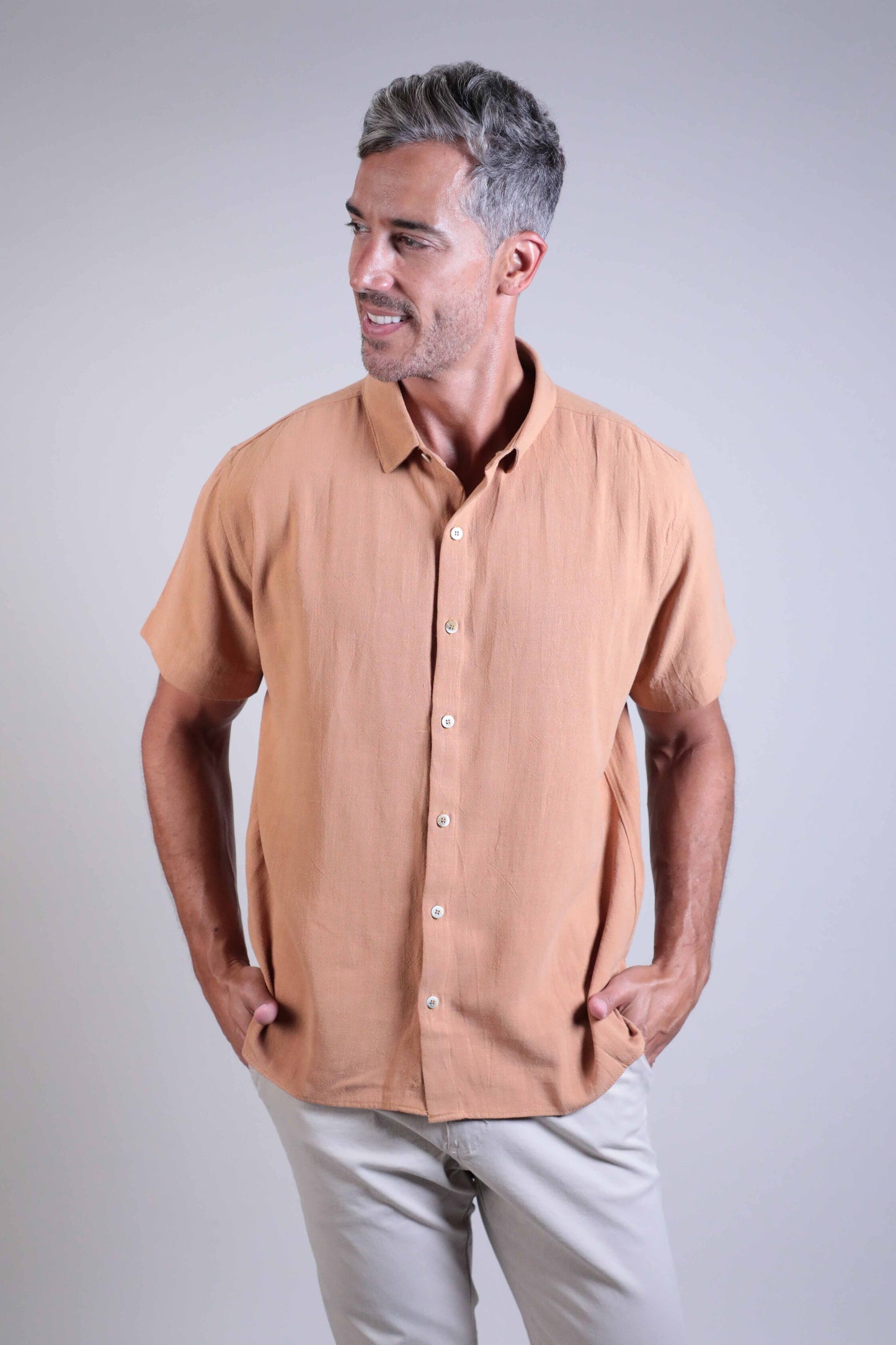 Camisa Linho Manga Curta