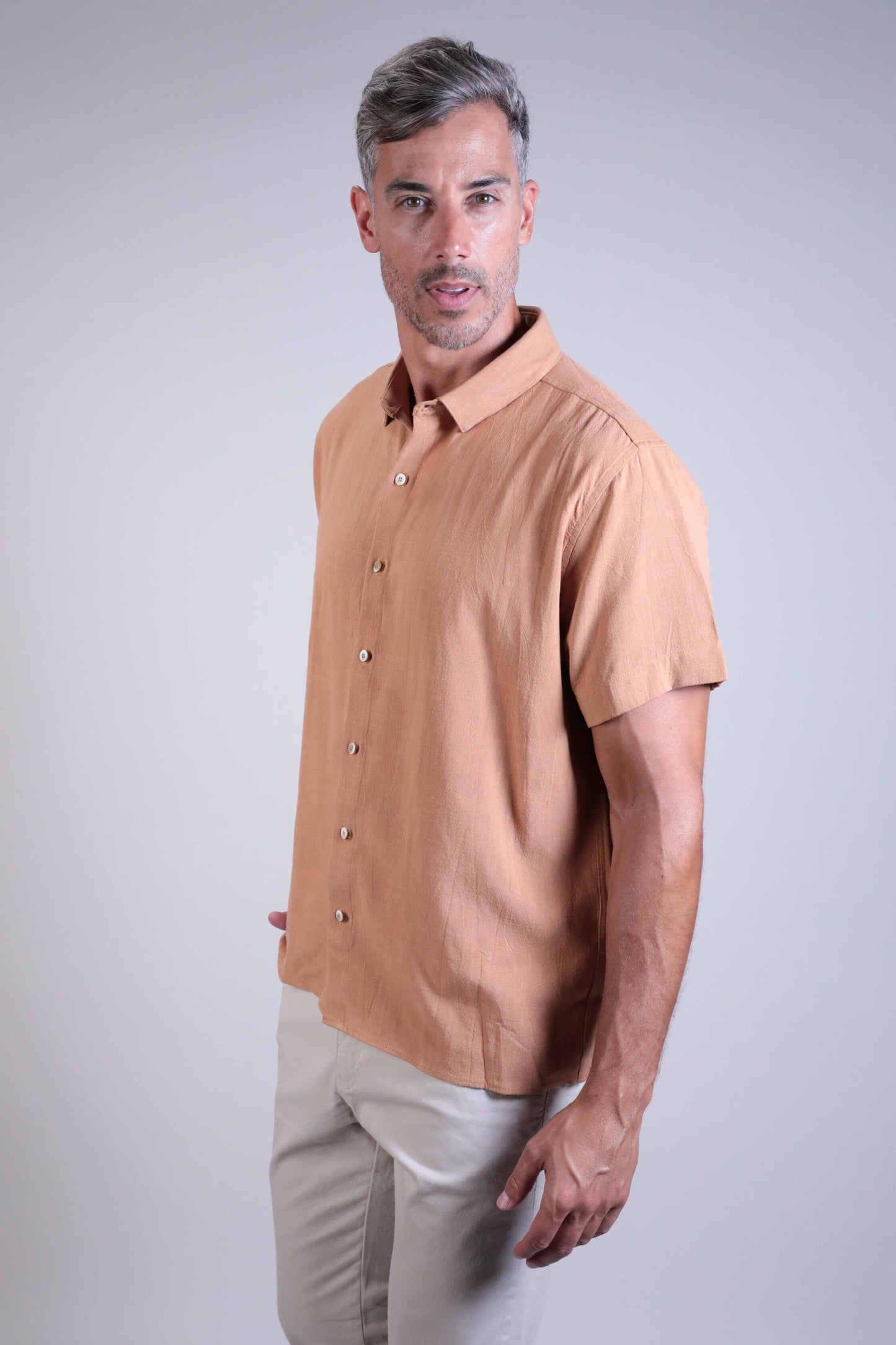 Camisa Linho Manga Curta